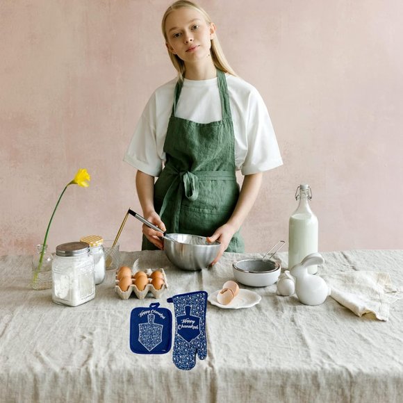 Lite Chanukah Mosaic Two Piece Chanukah Hostess Set, Comes with Pot Holder and O - Picture 3 of 4
